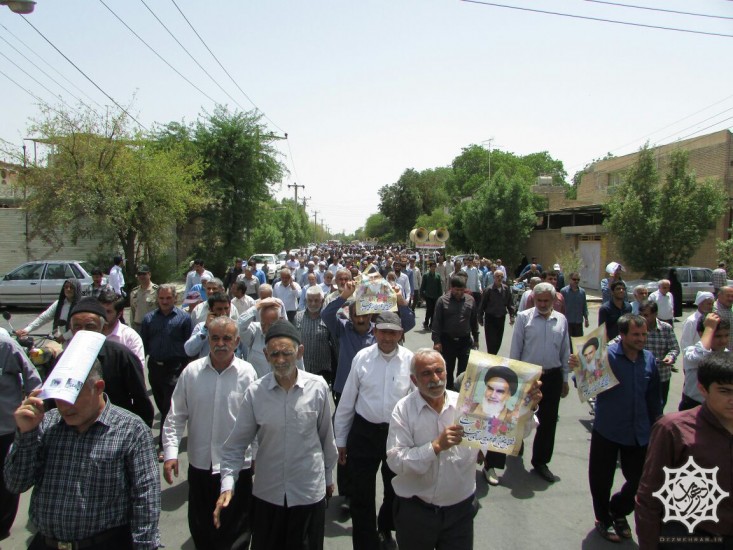 دزمهراب- راهپیمایی مردم دزفول دفاع از خطوط قرمز مذاکرات 3